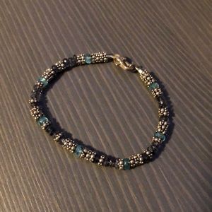 Blue beaded bracelet